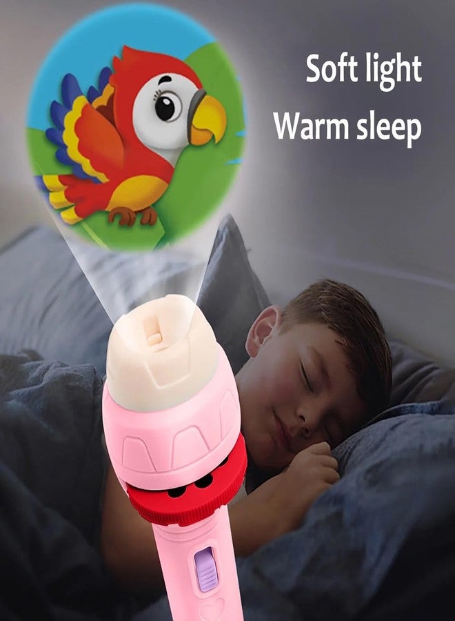 DealFry Mini Projector Flashlight Torch with 3 Random Slids, 24 Patterns Education Learning Toy, Early Cognitive Ability Development Play Tool for Kids (Assorted Pink) - Image 4